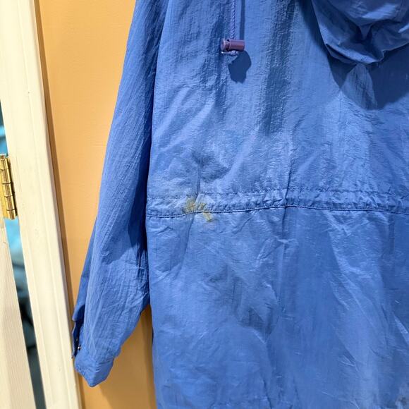 Vintage Champion Jacket Hoodie Windbreaker Large Blue Y2K Zip Pockets Mesh Lined - Picture 9 of 9